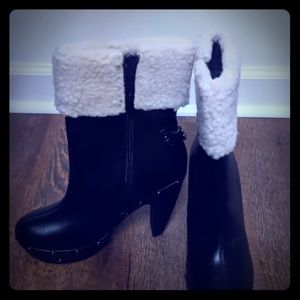 Black heeled boots